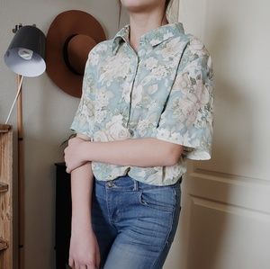 Vtg Floral Blouse 🌼